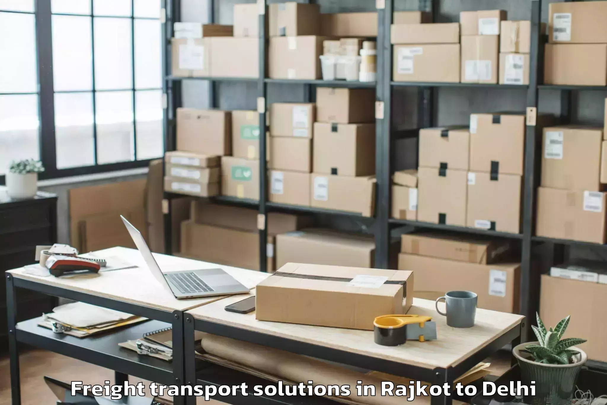 Reliable Rajkot to Najafgarh Freight Transport Solutions